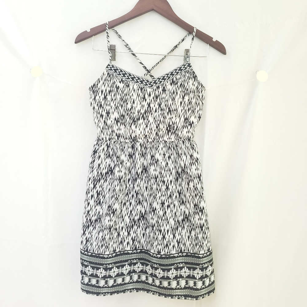 Trixxi - Dress w/Shelf Bra - Black/Wht x strap